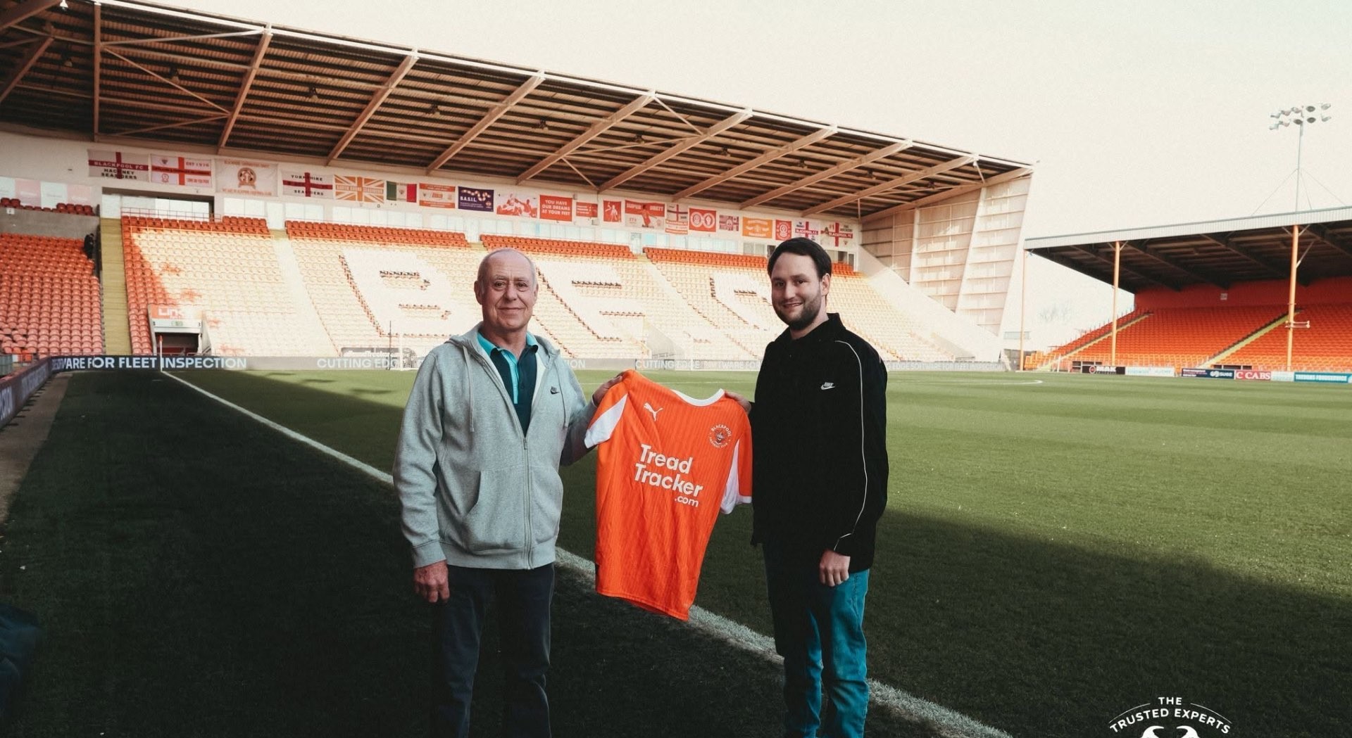 The founders of HG Group at Bloomfield Road, Blackpool